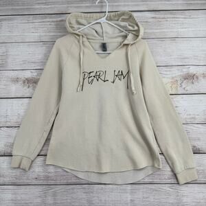 Independent Pearl Jam Railey Bace Floral Fist Logo Hoodie Womens Small Cream